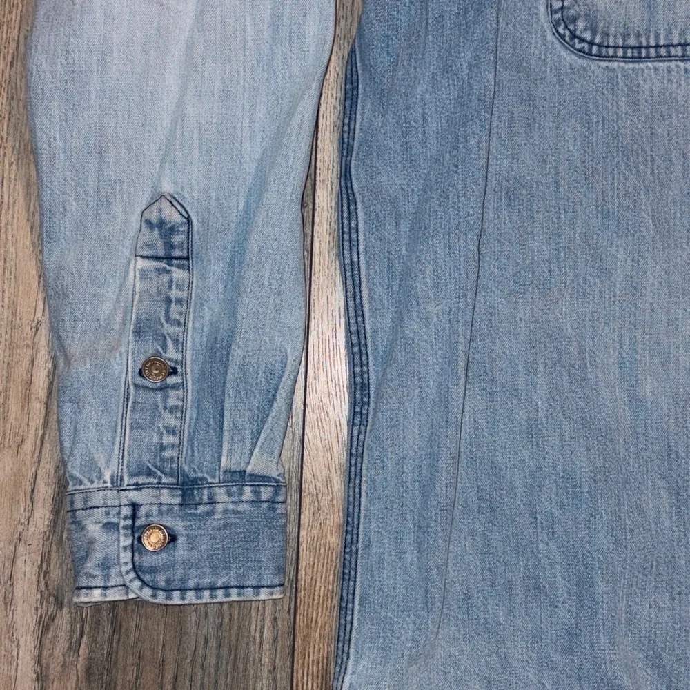 Polo Ralph Lauren Authentic Dungarees Denim Shirt Light Wash Mens XL Cotton